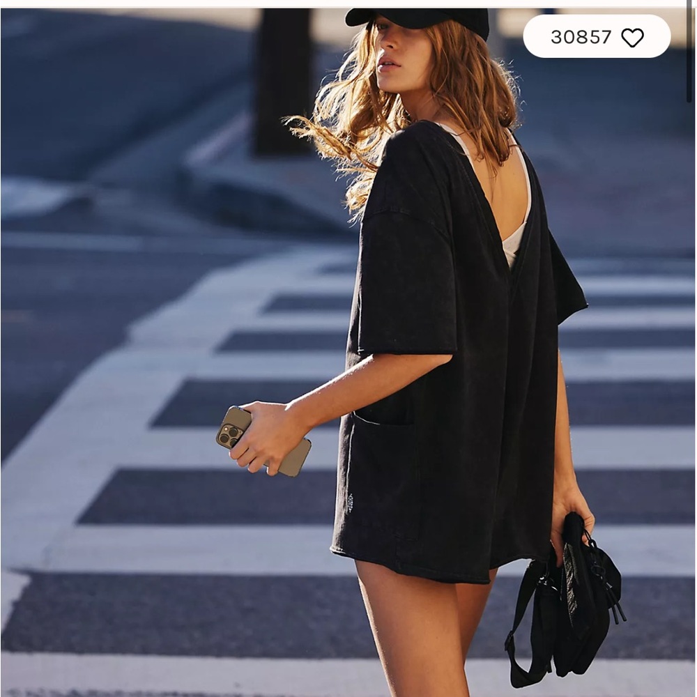 Free people movement hot shot tee romper.